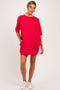 Watermelon Red Oversized Maternity T-Shirt Dress