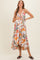 Ivory Floral V-Neck Tiered Hem Maternity Midi Dress