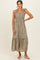 Olive Embroidered Ruffle Strap Smocked Maxi Dress