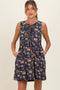 Dark Denim Floral Tie Front Maternity Mini Dress