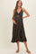 Black V Neck Twist Front Cut Out Side Ruffle Slit Maternity Midi Dress