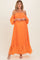 Orange Chiffon Off Shoulder Maternity Maxi Dress