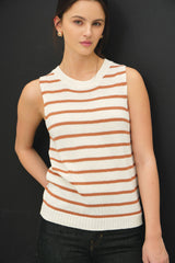 Terracotta Striped Knit Tank