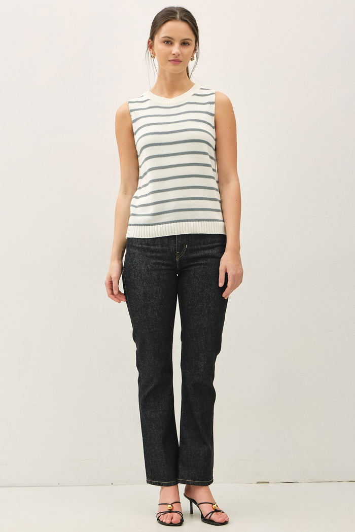 Slate Striped Knit Tank