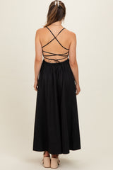 Black Midi Maternity Dress