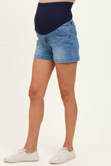 Blue Classic Wash Maternity Denim Shorts