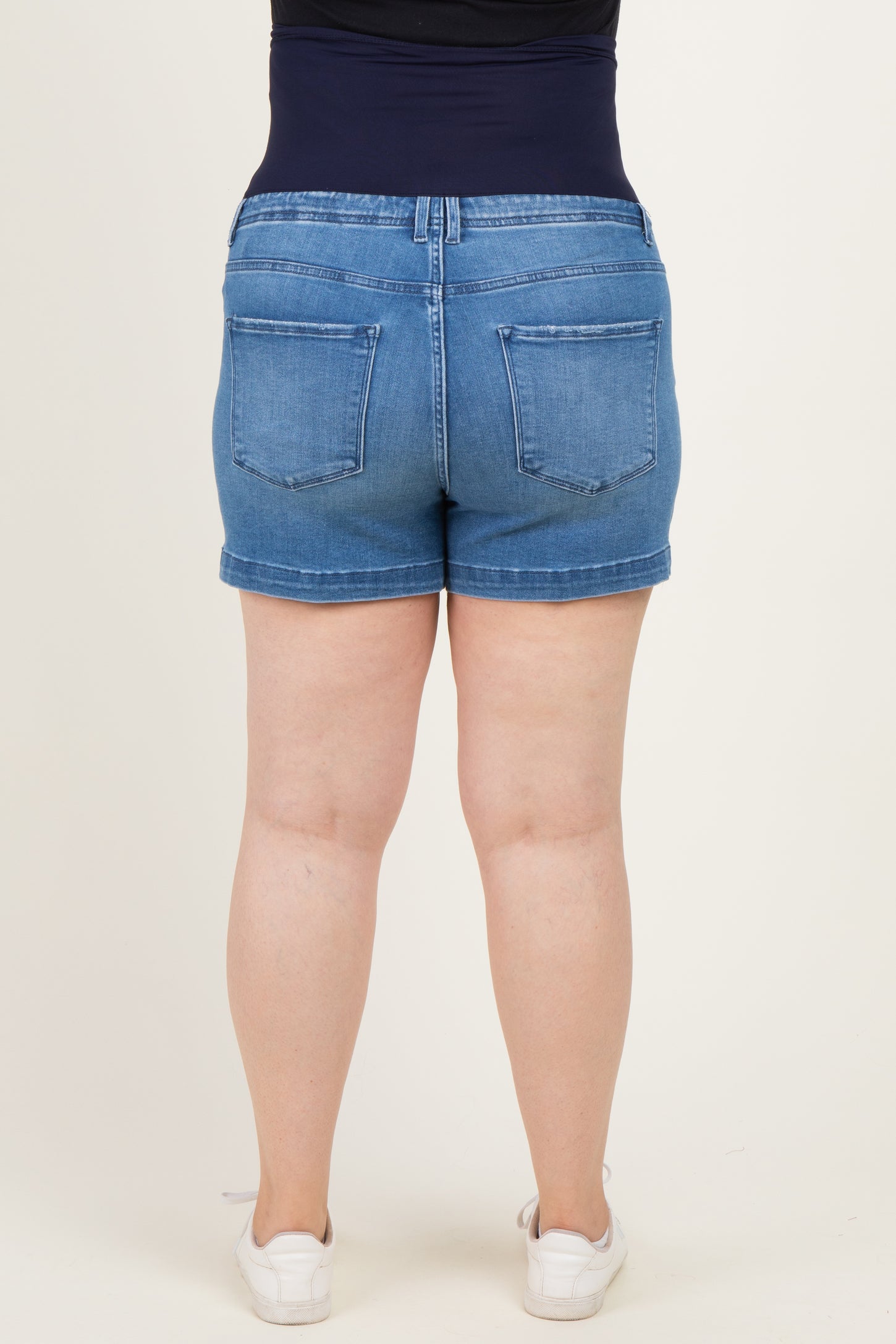 Blue Classic Wash Maternity Plus Denim Shorts