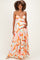 Multicolor Pleated Halter Cutout Maternity Maxi Dress