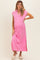 Pink Stitch Detail Collared Maternity Midi Dress