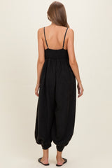 Ash Black Mineral Wash Sleeveless V-Neck Maternity Jumpsuit