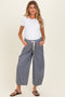 Navy Striped Relaxed Fit Maternity Pants