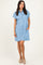 Light Denim Scallop Trim Mini Shirt Dress