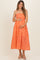 Orange Gingham Maternity Midi Dress