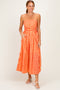 Orange Gingham Midi Dress