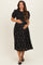 Black Floral Smocked Maternity Midi Dress