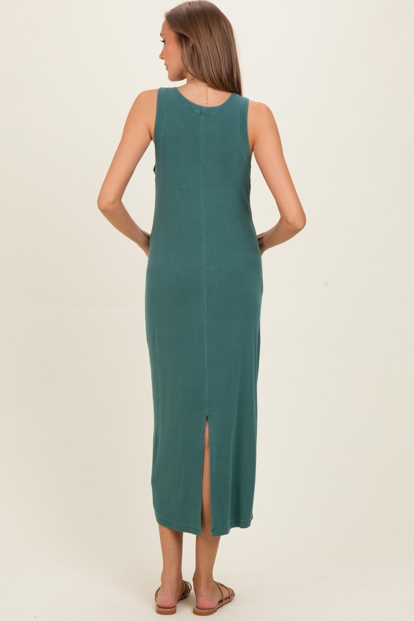 Hunter Ribbed Maternity Midi Tank Dress