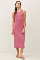 Berry Ribbed Midi Tank Dress