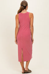 Berry Ribbed Midi Tank Dress