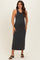 Charcoal Ribbed Maternity Midi Tank Dress