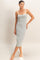 Heather Grey Cutout Fitted Midi Dress