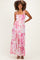 Pink Sleeveless Tiered Maternity Maxi Dress