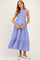 Blue Polka Dot Smocked Tiered Maternity Maxi Dress