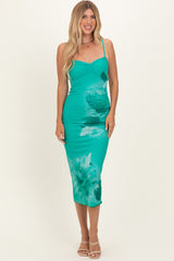 Jade Floral Cutout Midi Dress