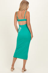 Jade Floral Cutout Midi Dress