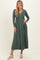 Olive Ribbed Knit Long Sleeve Maxi Dress