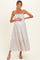 Mocha Striped Empire Waist Tiered Maternity Midi Dress