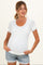 Off White Ruffle Trim Pointelle Knit Maternity Henley Top