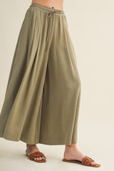Cactus Elastic Waist Wide Leg Culottes Pants