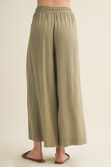 Cactus Elastic Waist Wide Leg Culottes Pants