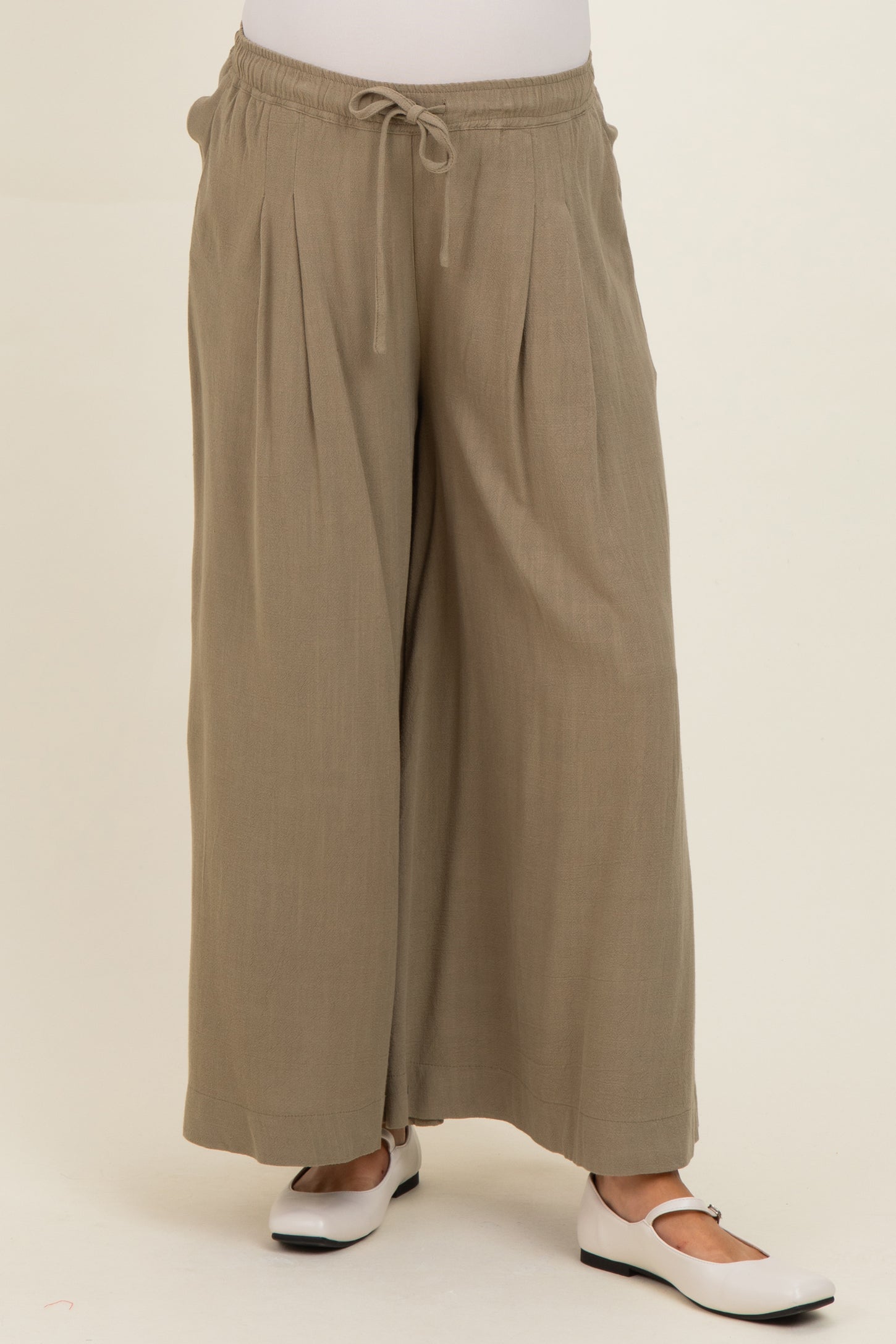 Cactus Elastic Waist Wide Leg Culottes Maternity Pants