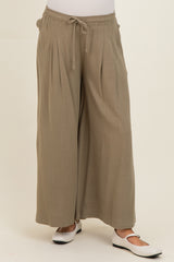 Cactus Elastic Waist Wide Leg Culottes Maternity Pants