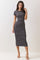 Nightshade Striped Solid Trim Midi Dress