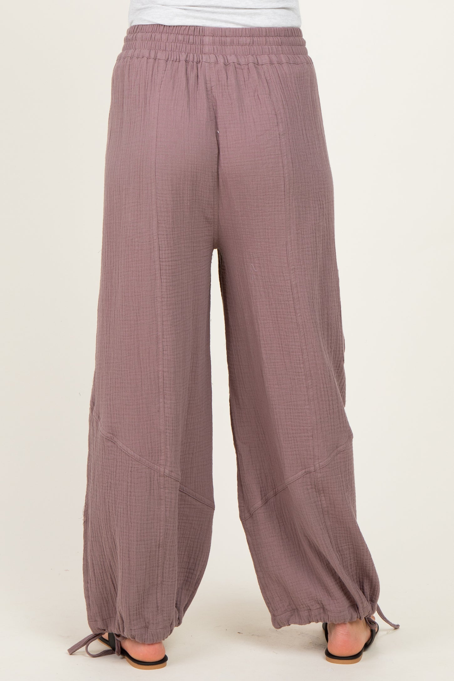 Mushroom Tie Hem Maternity Pants