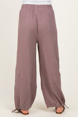 Mushroom Tie Hem Maternity Pants
