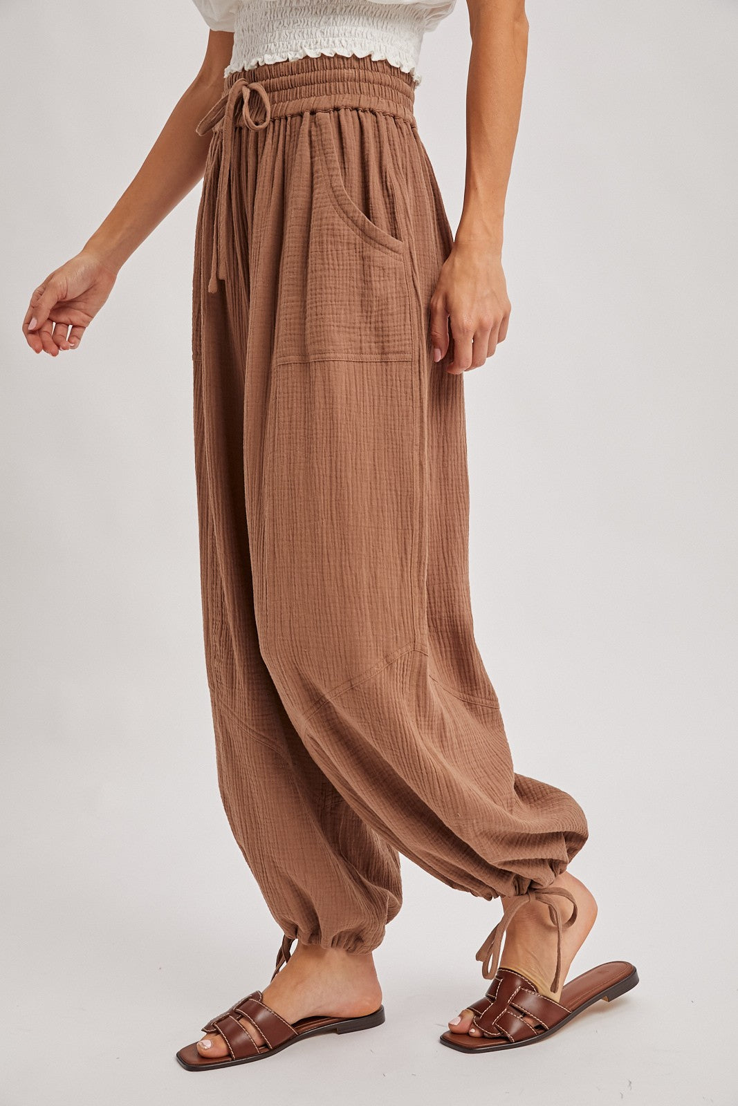 Latte Tie Hem Pants