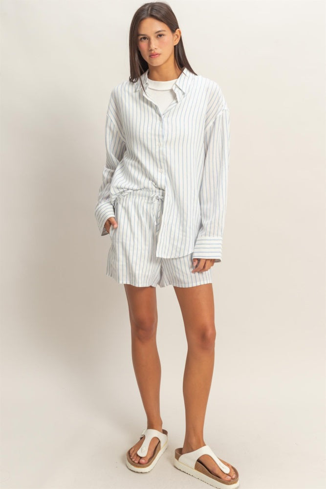 Blue Striped Button Down Shirt