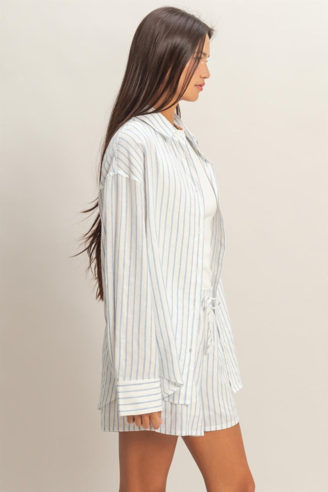 Blue Striped Button Down Shirt