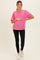 Fuchsia Oversized Maternity Short Sleeve Top
