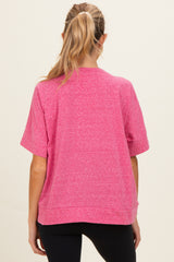 Fuchsia Oversized Maternity Short Sleeve Top
