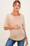 Latte Relaxed Fit Short Sleeve Maternity Top