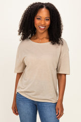 Light Olive Relaxed Fit Short Sleeve Maternity Top