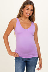 Lavender Sleeveless Fitted Maternity Tank Top