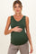 Army Green Sleeveless Fitted Maternity Tank Top