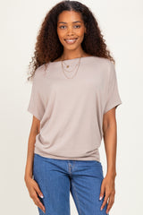 Ash Mocha Dolman Sleeve Boat Neck Top