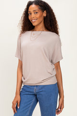 Ash Mocha Dolman Sleeve Boat Neck Top
