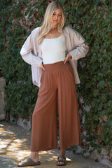 Nutshell Smocked Waistband Wide Leg Maternity Pants